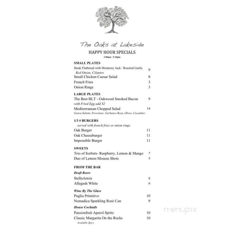 The Oaks at Lakeside - Los Angeles, CA menu_pic
