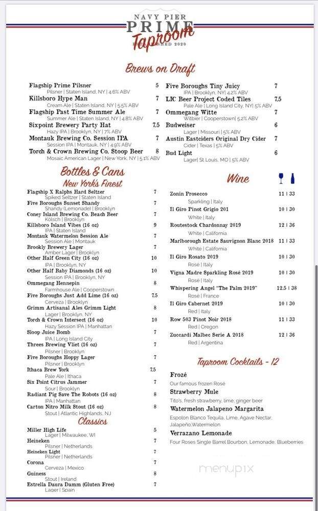 Navy Pier Prime & Taproom - Staten Island, NY menu_pic