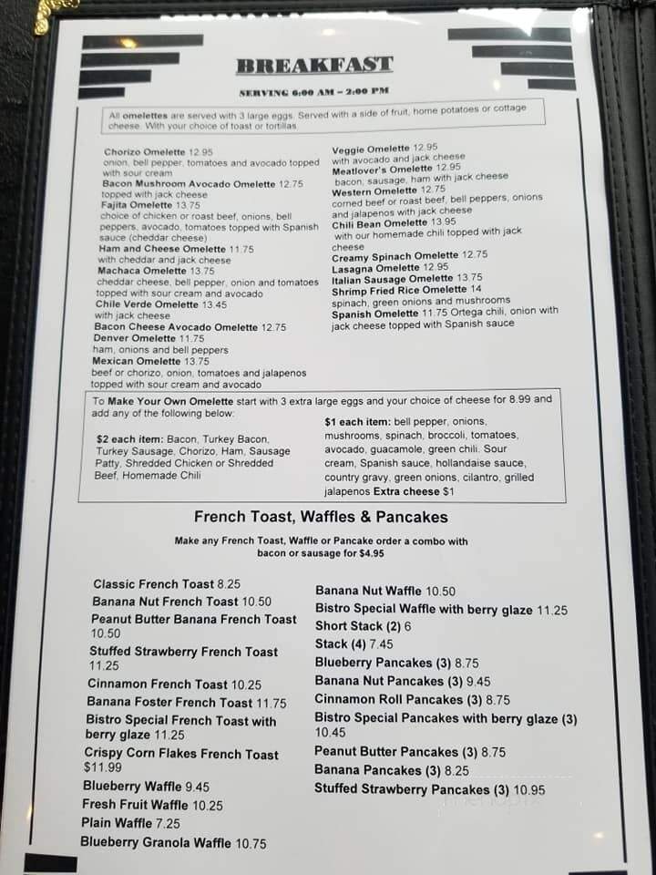 Seaside Bistro - Los Angeles, CA menu_pic
