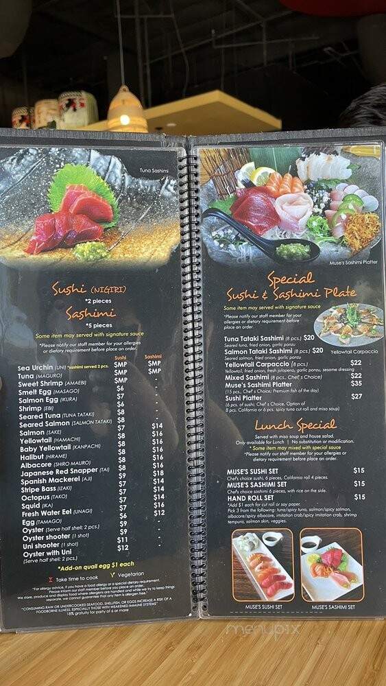 Muse Sushi House - Laguna Niguel, CA menu_pic