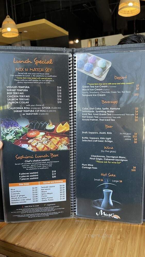Muse Sushi House - Laguna Niguel, CA menu_pic