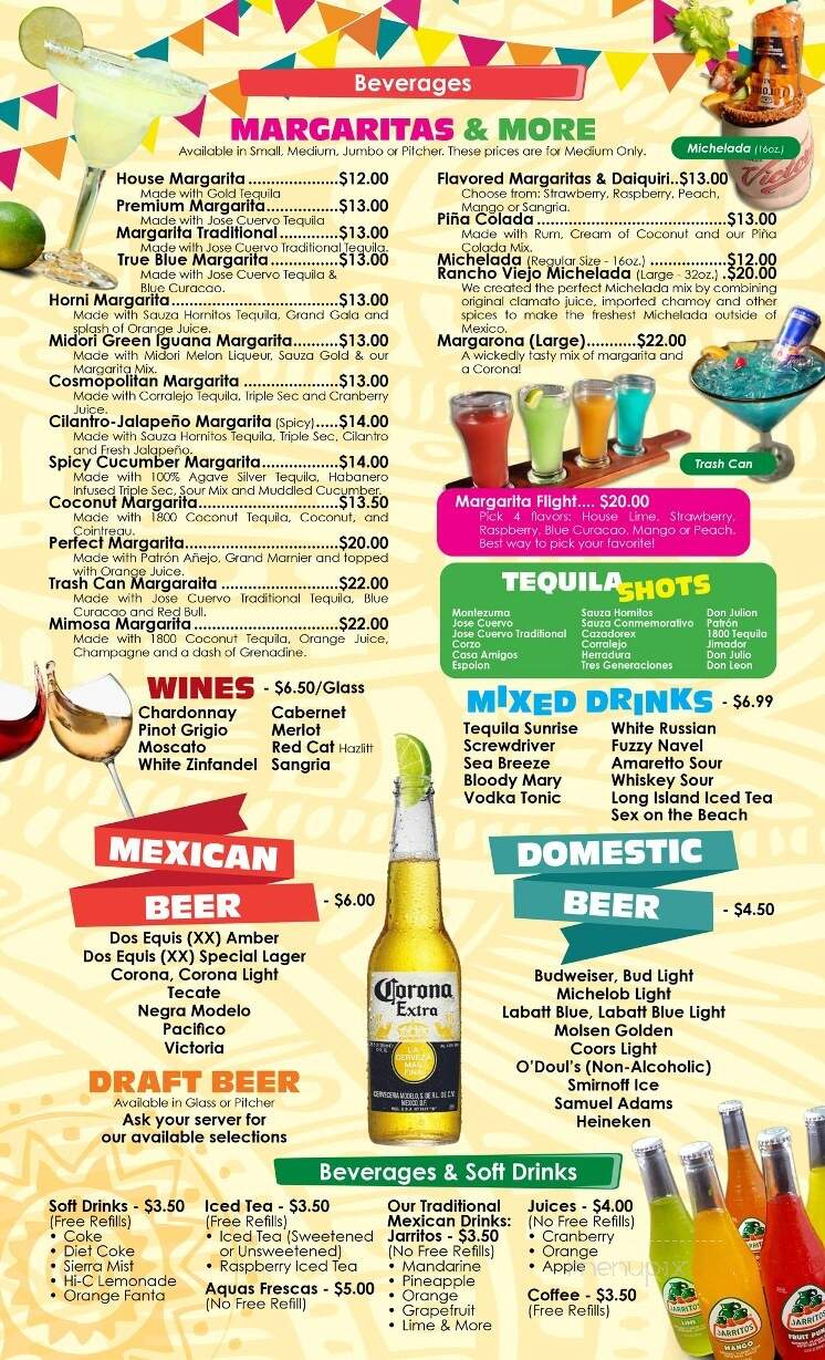 Rancho Viejo - Rochester, NY menu_pic