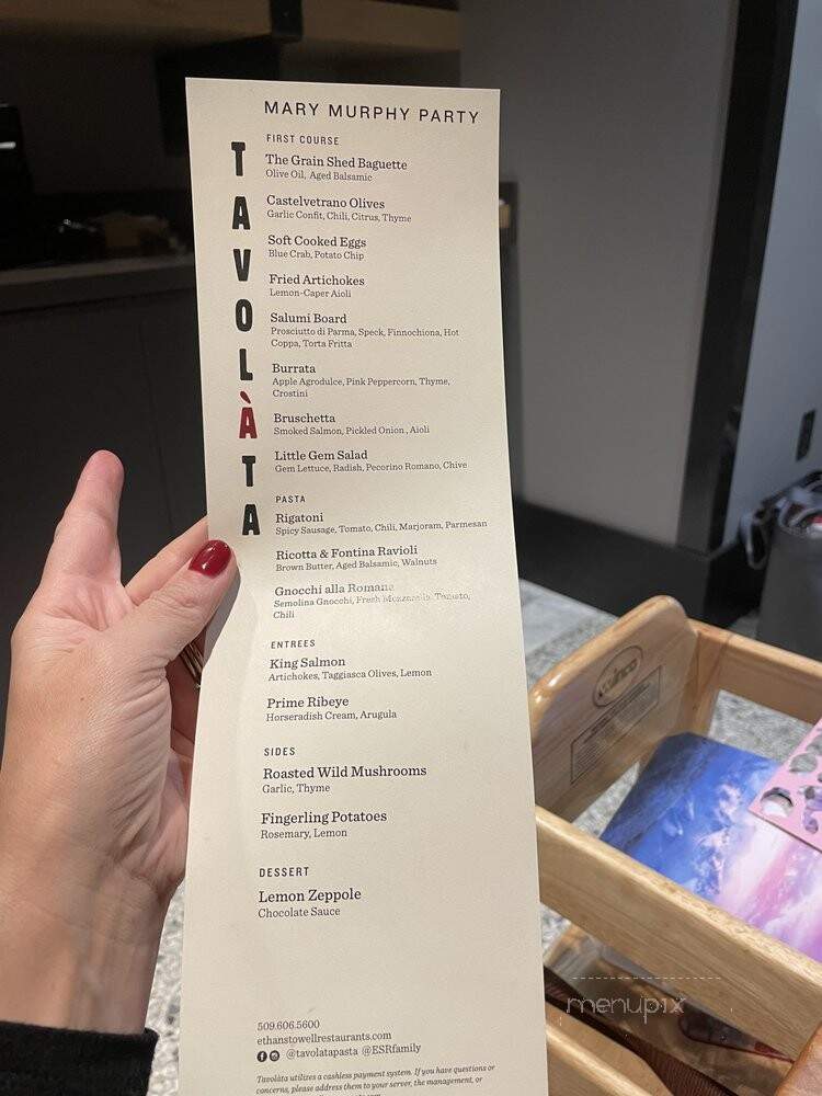 Tavolata - Spokane, WA menu_pic
