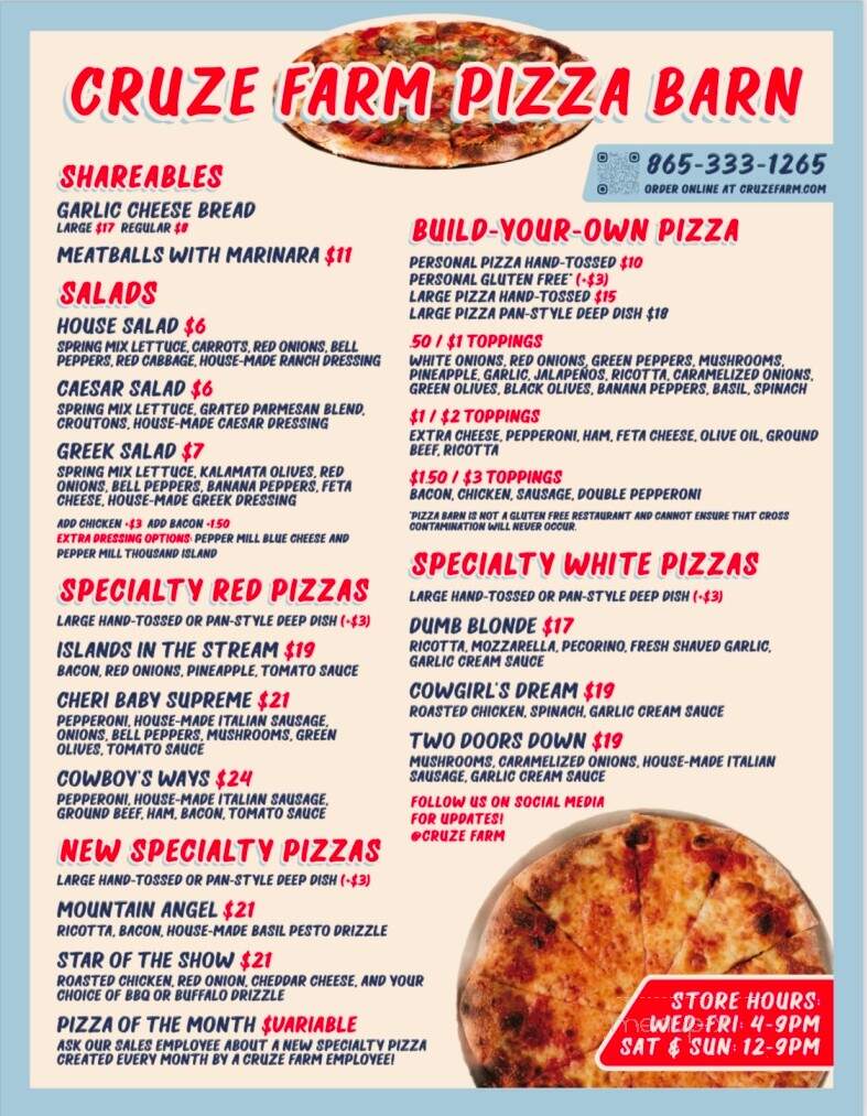 Cruze Farm Dairy - Sevierville, TN menu_pic