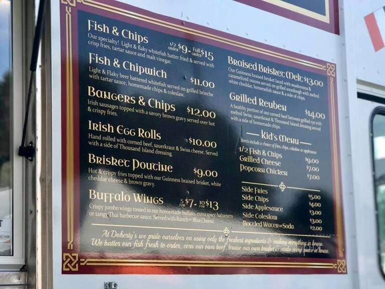 Doherty's Paddy Wagon - Apex, NC menu_pic