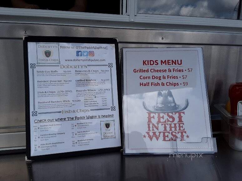 Doherty's Paddy Wagon - Apex, NC menu_pic
