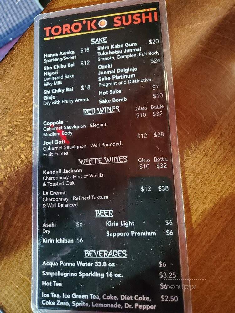 Toro'ko Sushi - San Antonio, TX menu_pic