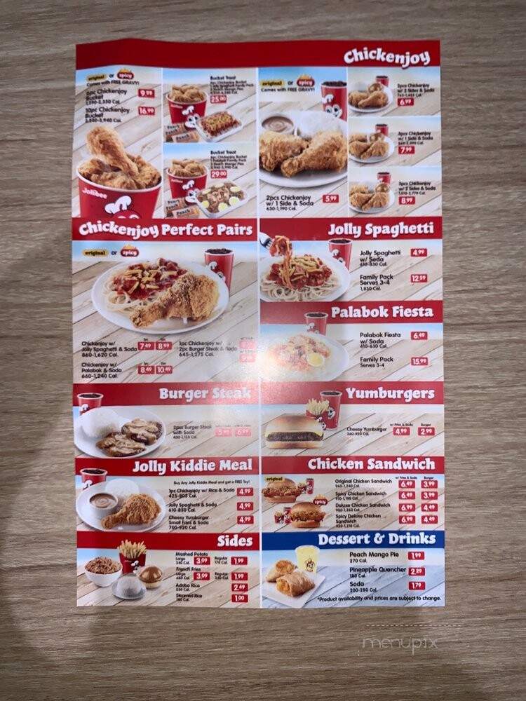 Jollibee - Bakersfield, CA menu_pic