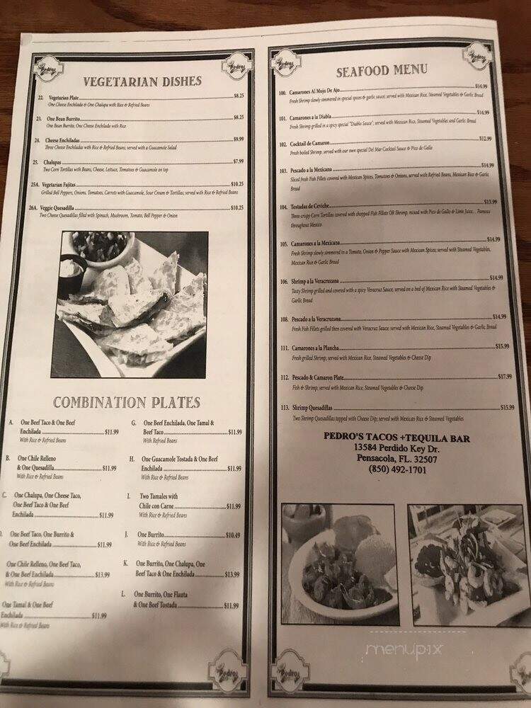 Pedros Tacos & Tequila Bar - Pensacola, FL menu_pic