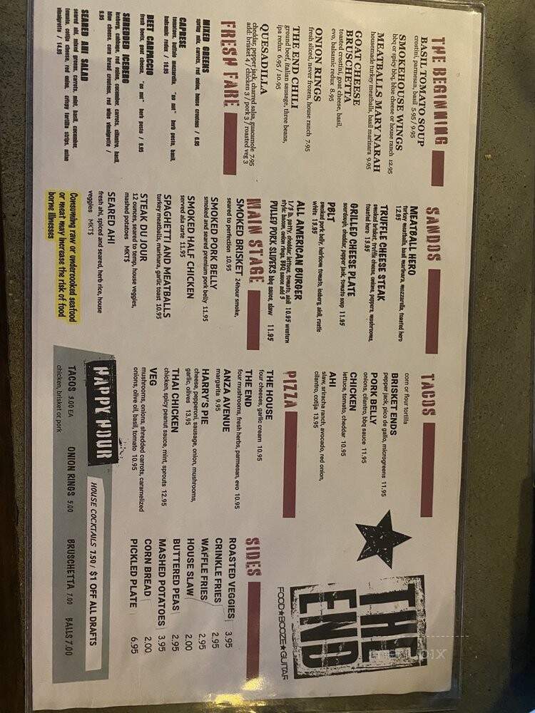 The End - Torrance, CA menu_pic