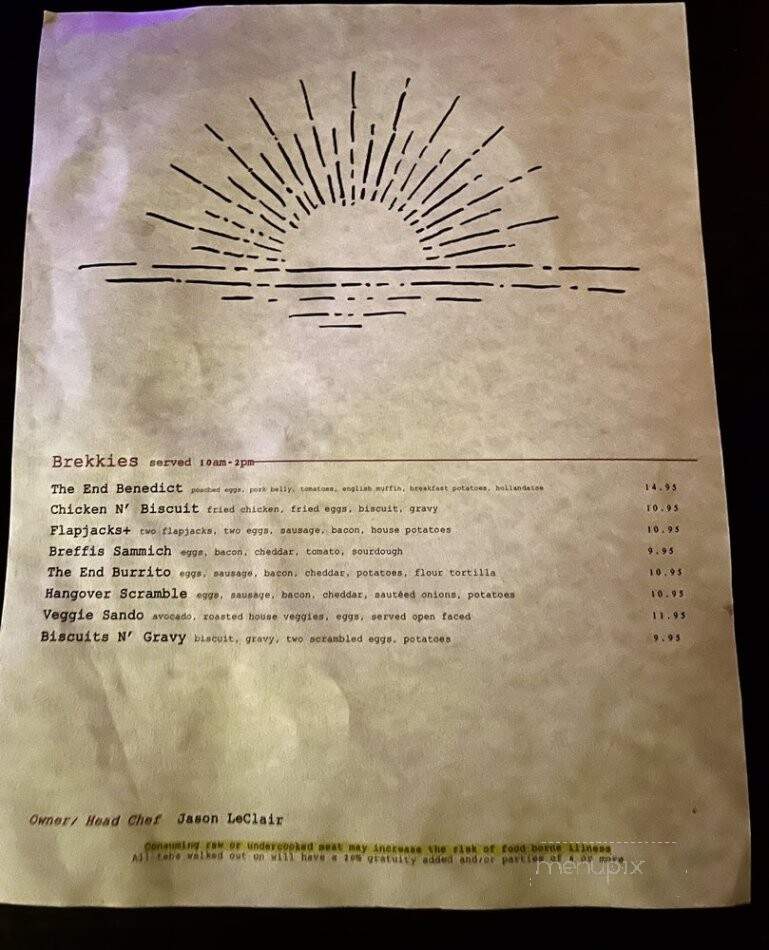 The End - Torrance, CA menu_pic