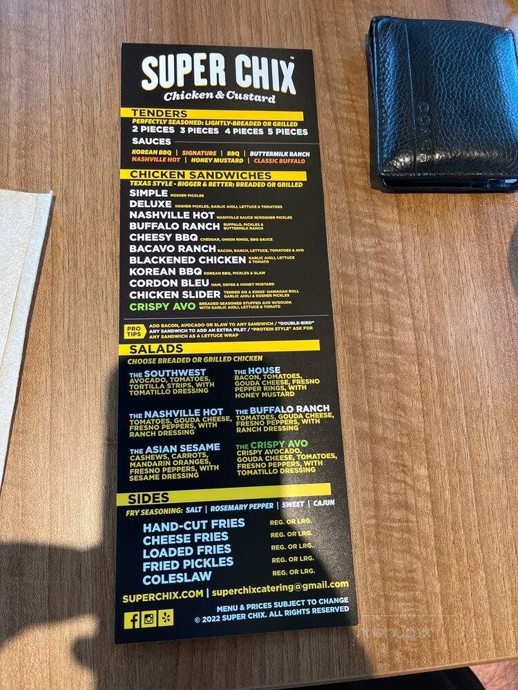 Super Chix - Fort Mill, SC menu_pic