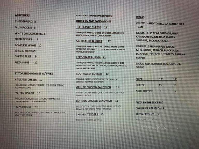 BoomTown Pints & Pies - Sperry, OK menu_pic