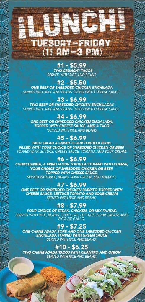 Taqueria Bravo - Poteau, OK menu_pic