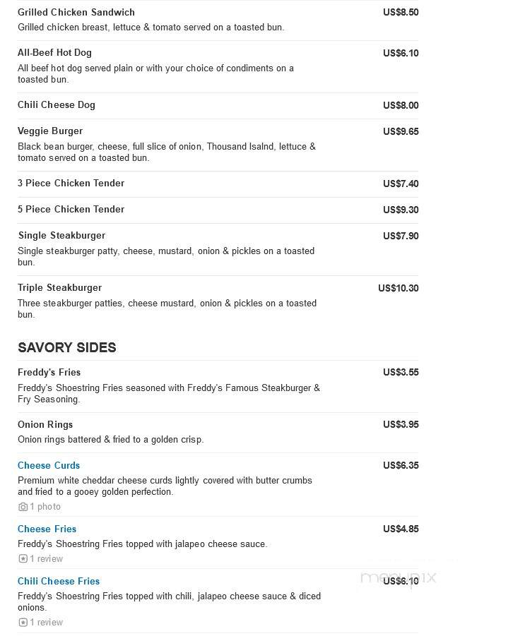 Freddy's Frozen Custard & Steakburgers - Merriam, KS menu_pic