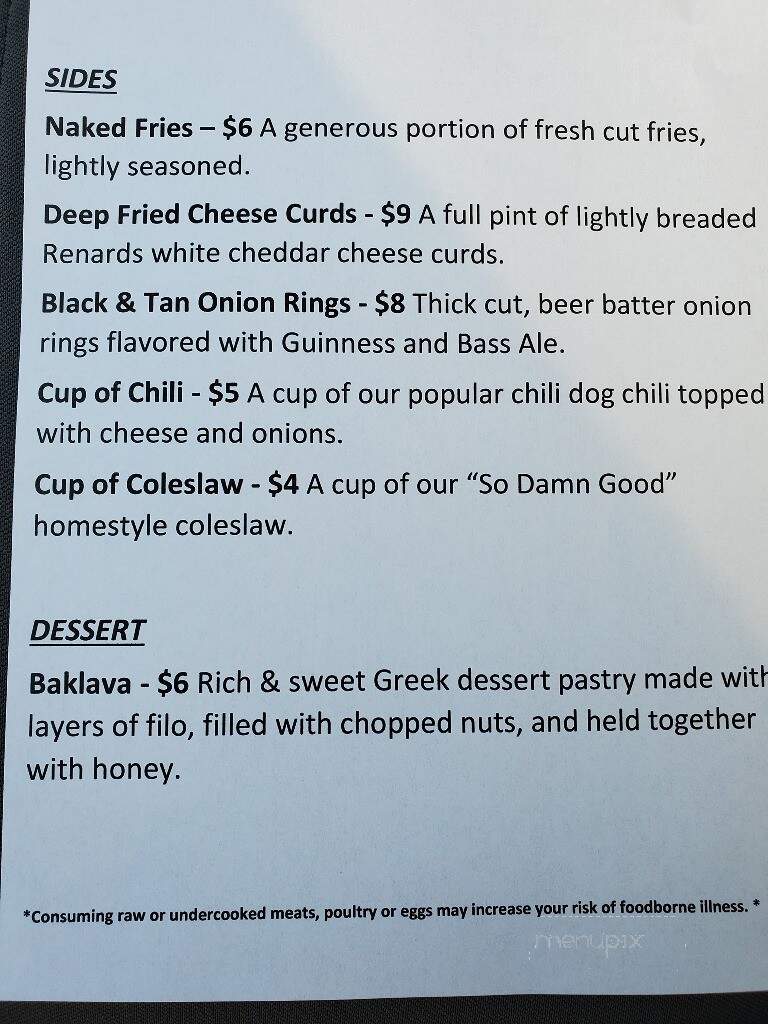Wally's Weenie Wagon - Baileys Harbor, WI menu_pic