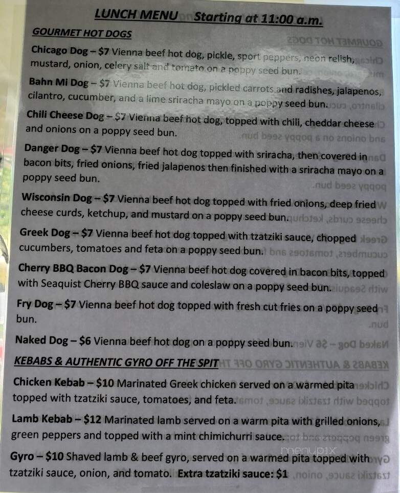 Wally's Weenie Wagon - Baileys Harbor, WI menu_pic