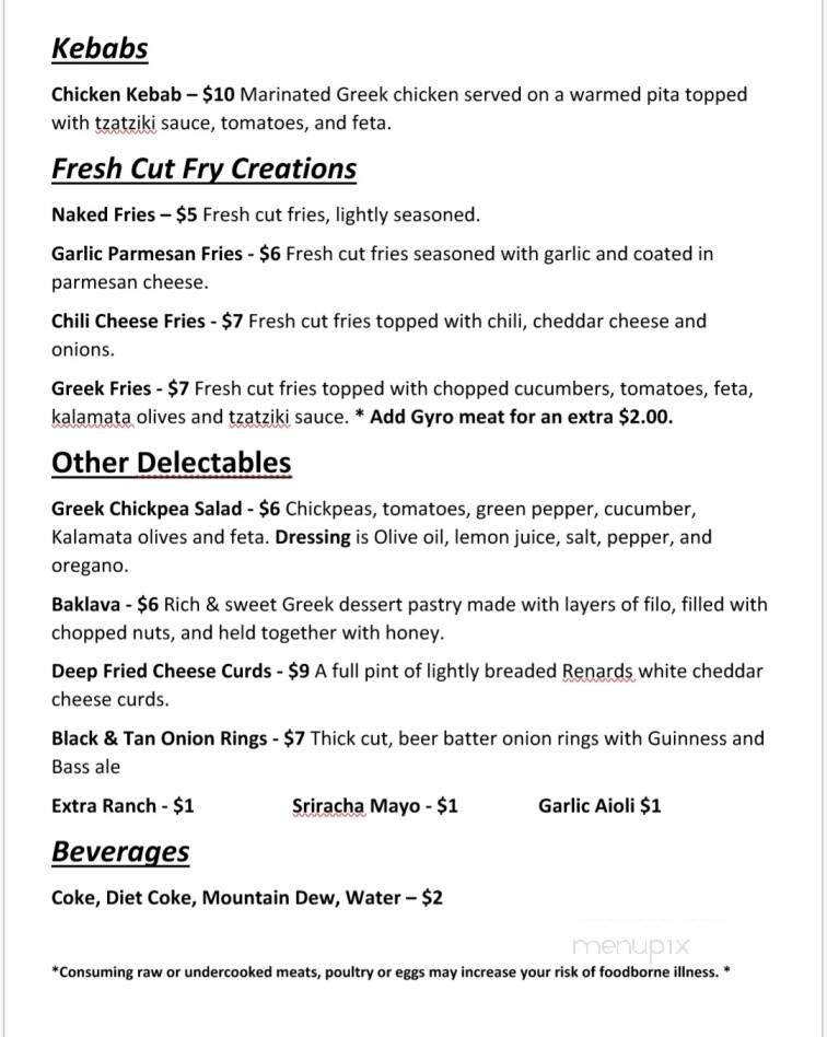Wally's Weenie Wagon - Baileys Harbor, WI menu_pic