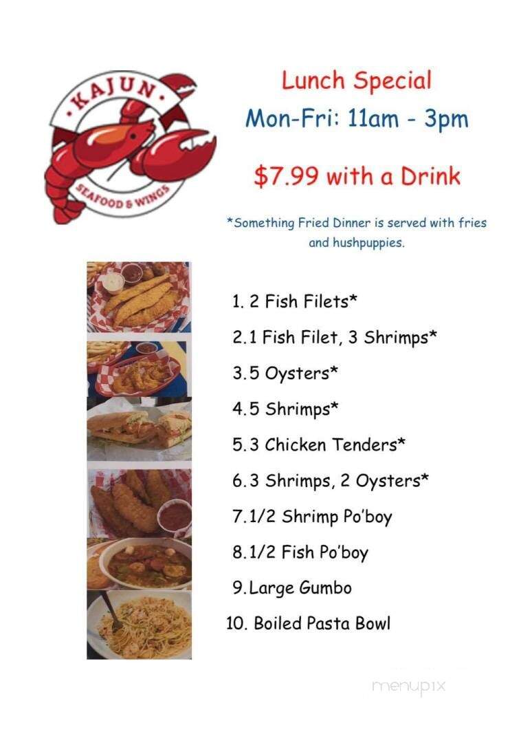 Kajun Seafood - Dawsonville, GA menu_pic