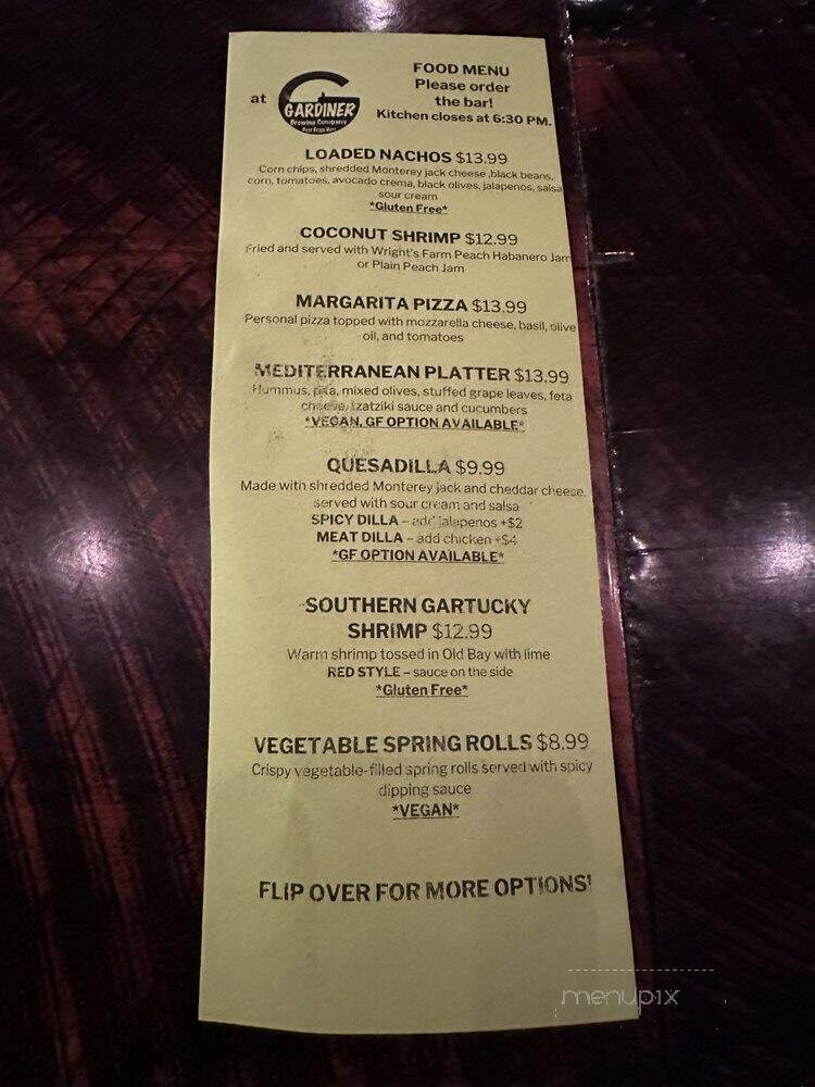 Gardiner Brewing Company - Gardiner, NY menu_pic