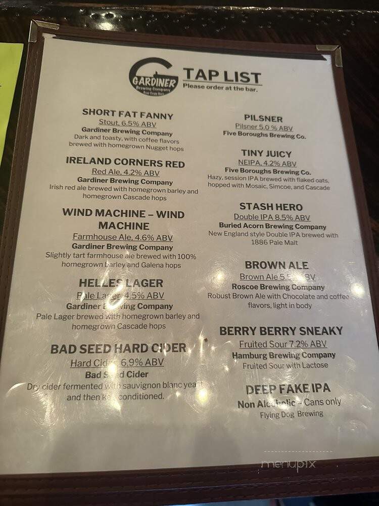Gardiner Brewing Company - Gardiner, NY menu_pic