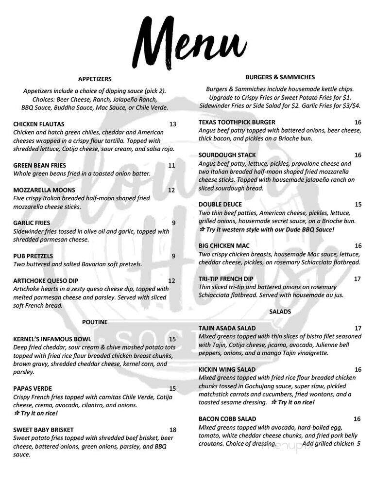 Slough House Social - Colusa, CA menu_pic