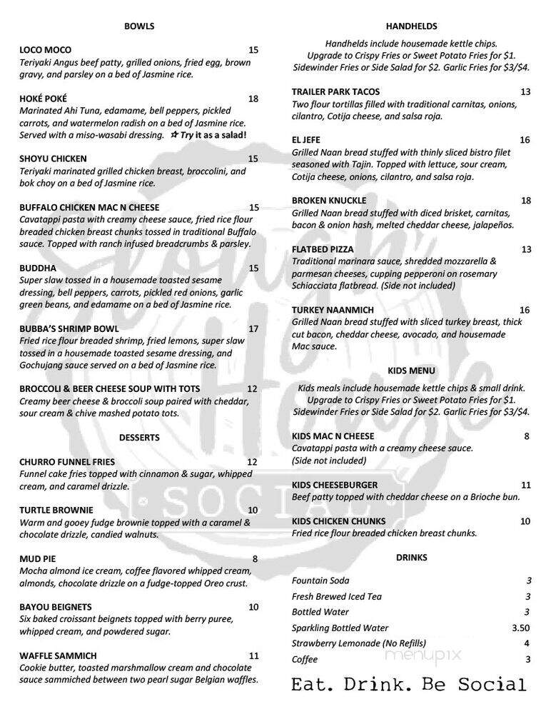 Slough House Social - Colusa, CA menu_pic
