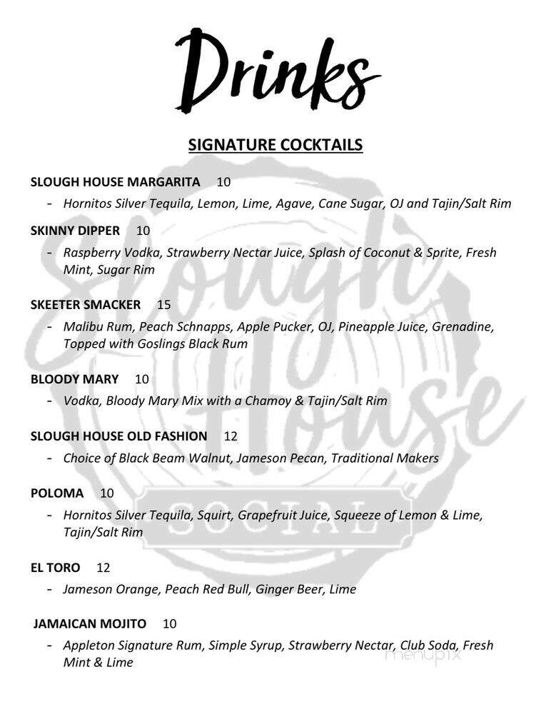 Slough House Social - Colusa, CA menu_pic