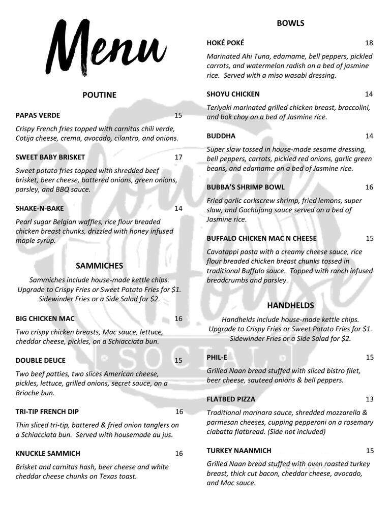 Slough House Social - Colusa, CA menu_pic