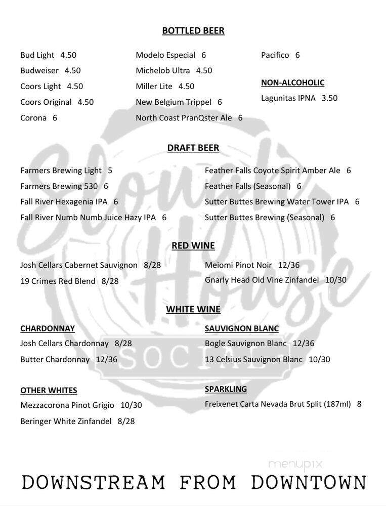 Slough House Social - Colusa, CA menu_pic