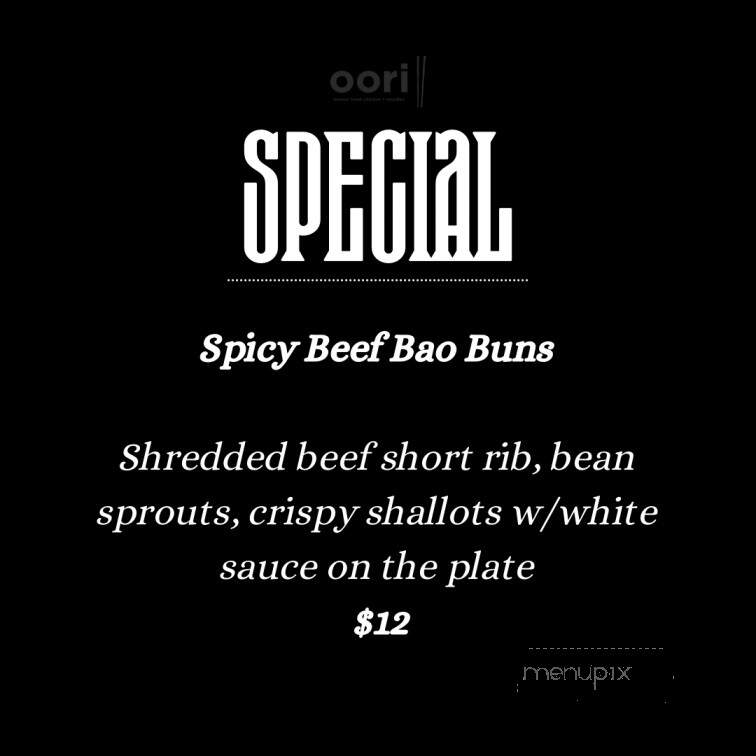 Oori - Pottstown, PA menu_pic