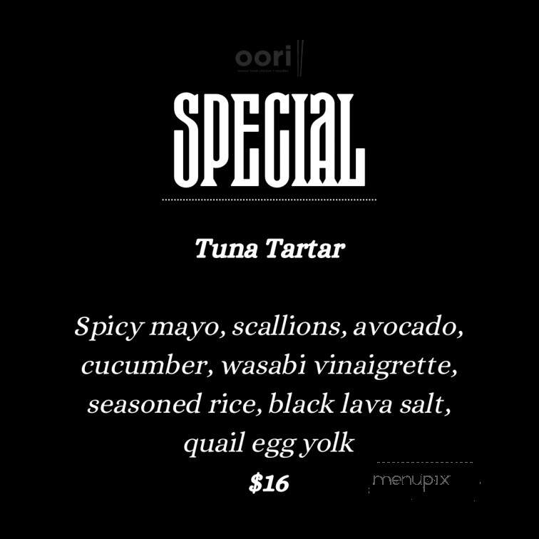 Oori - Pottstown, PA menu_pic