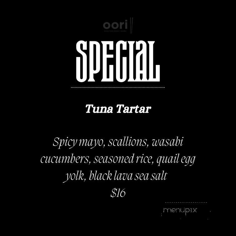 Oori - Pottstown, PA menu_pic
