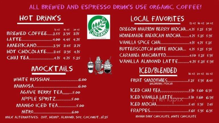Corner Coffee Shoppe - Wilsonville, OR menu_pic