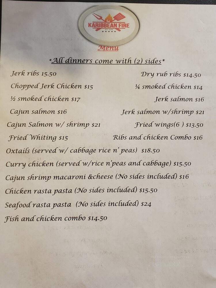 Ka'ribbean Fire - La Plata, MD menu_pic