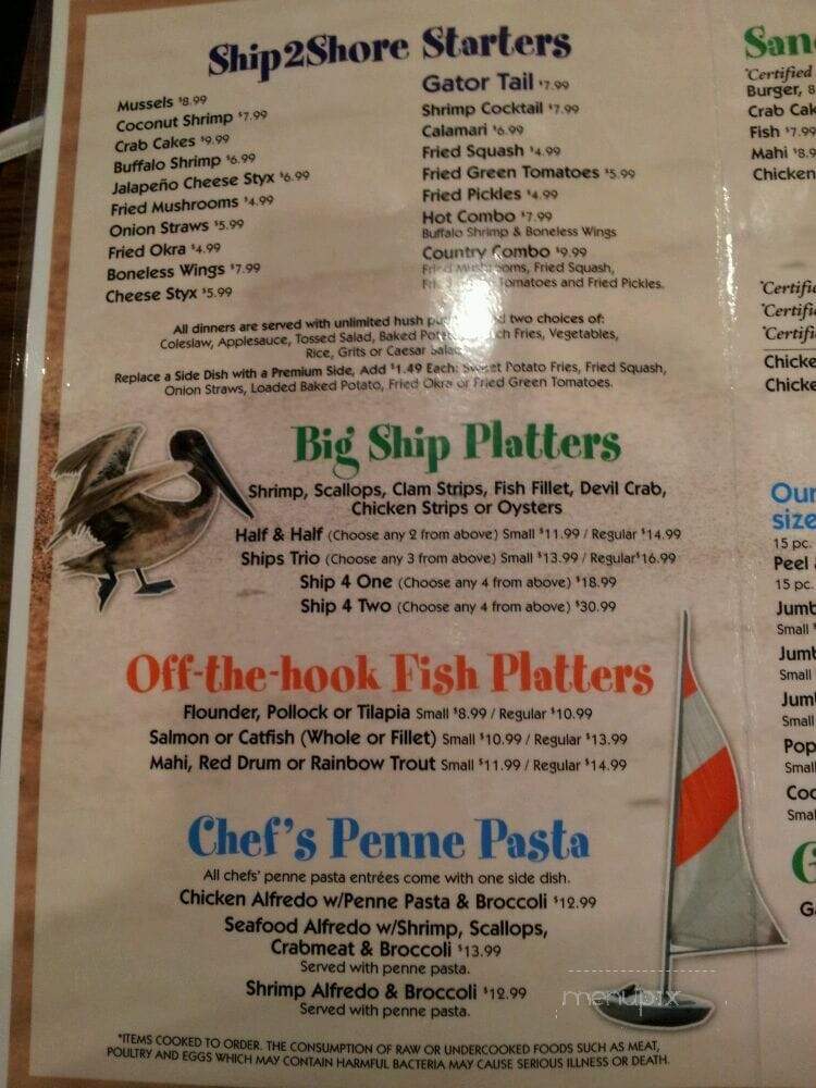 Ship 2 Shore Seafood & Steaks - Kingsland, GA menu_pic