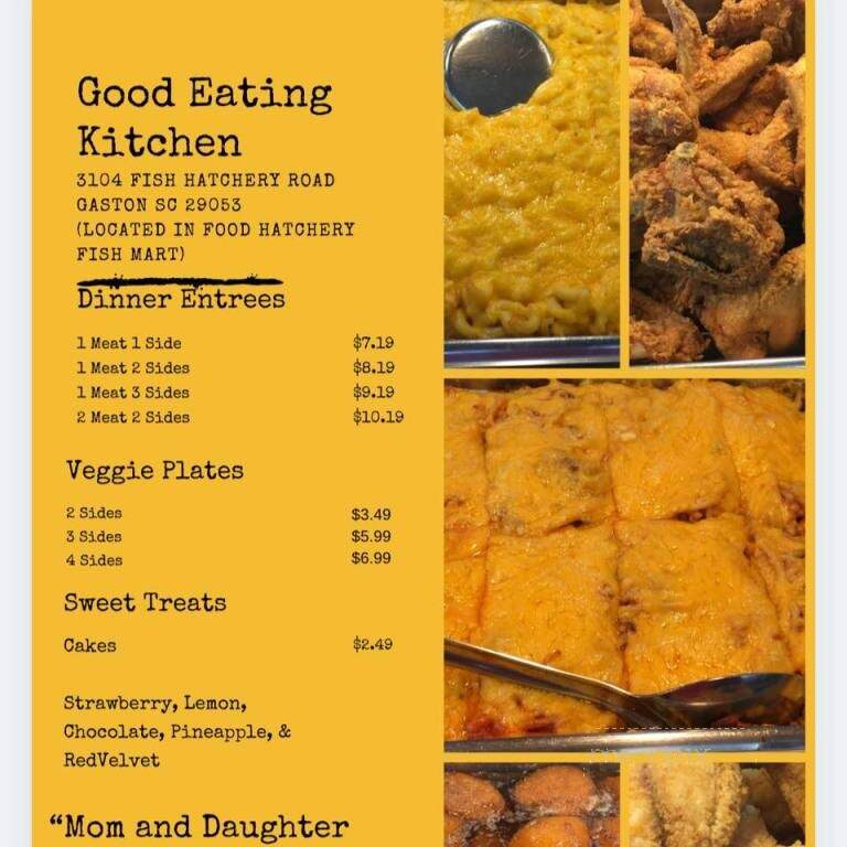 Good Eating Kitchen - Gaston, SC menu_pic