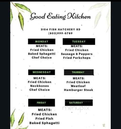 Good Eating Kitchen - Gaston, SC menu_pic