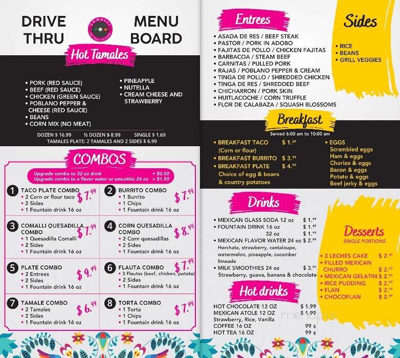 Comalli Mexican Kitchen - Midwest City, OK menu_pic