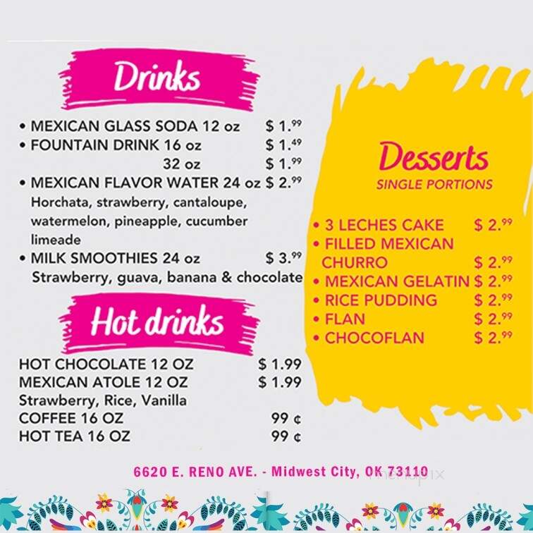 Comalli Mexican Kitchen - Midwest City, OK menu_pic