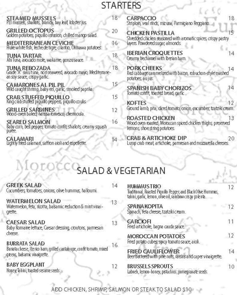 Dolce Vita Coastal Mediterranean Cuisine - Washington, DC menu_pic
