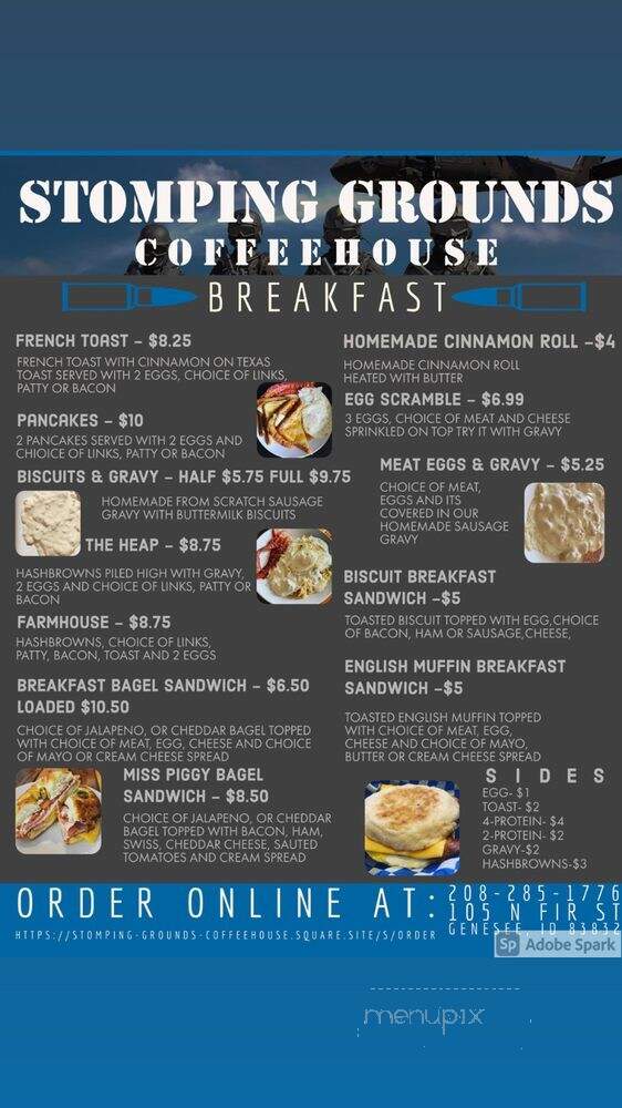 Stomping Grounds Coffeehouse - Genesee, ID menu_pic