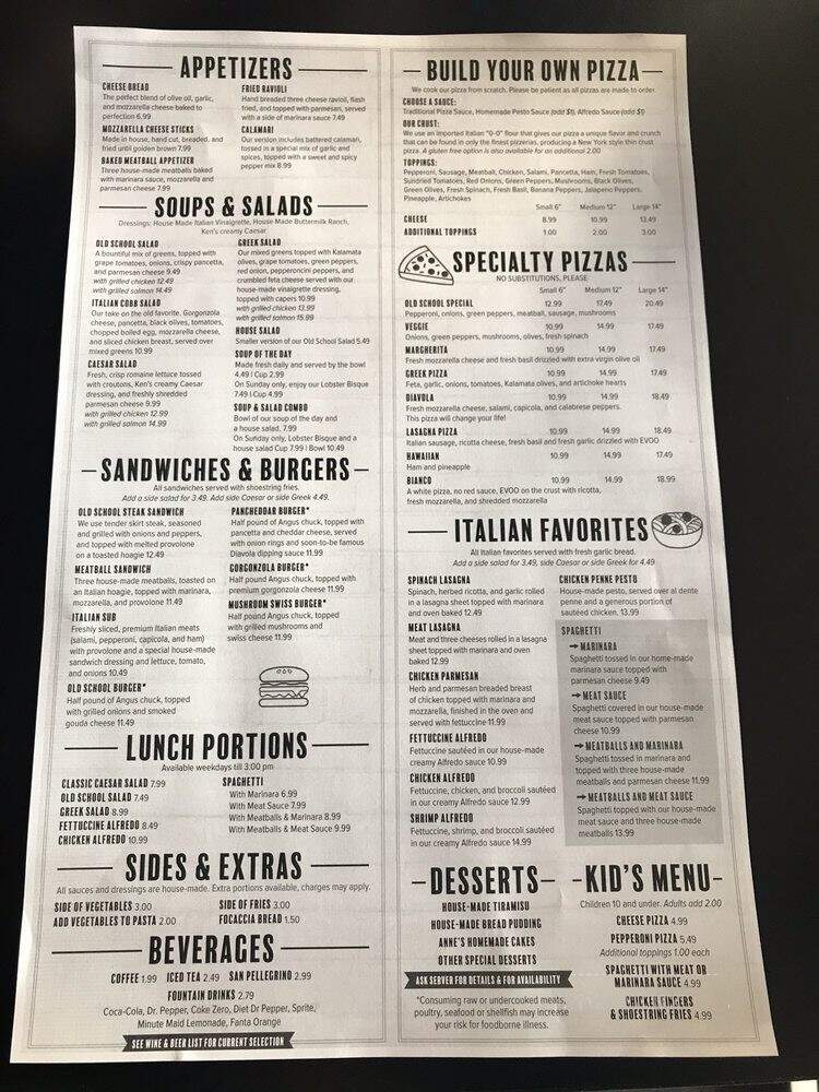 Old School Pizza - Brentwood, TN menu_pic