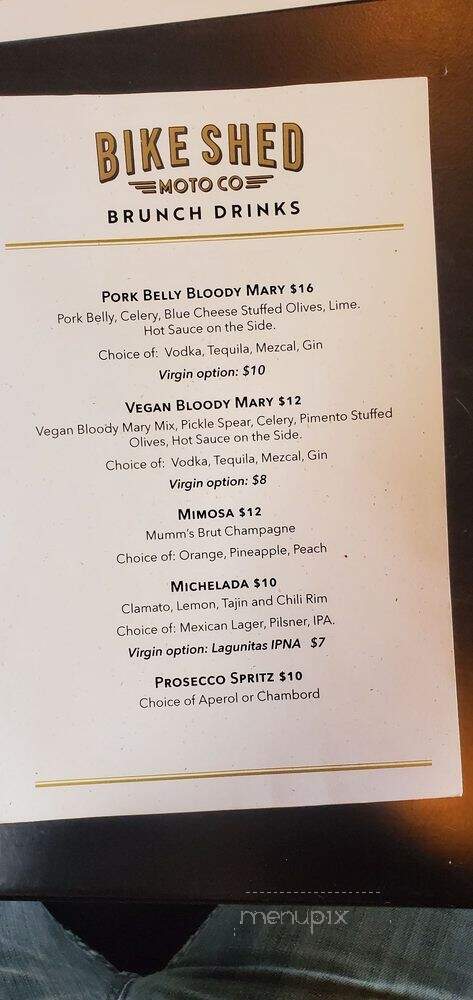 Bike Shed Moto Co - Los Angeles, CA menu_pic