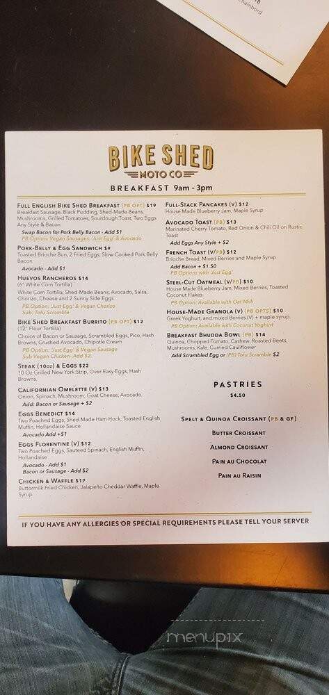Bike Shed Moto Co - Los Angeles, CA menu_pic