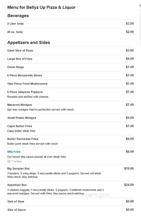 Bellyz Up Pizza - Plymouth, MI menu_pic