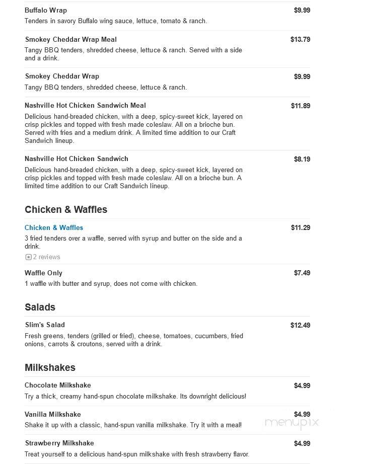 Slim Chickens - California, MD menu_pic