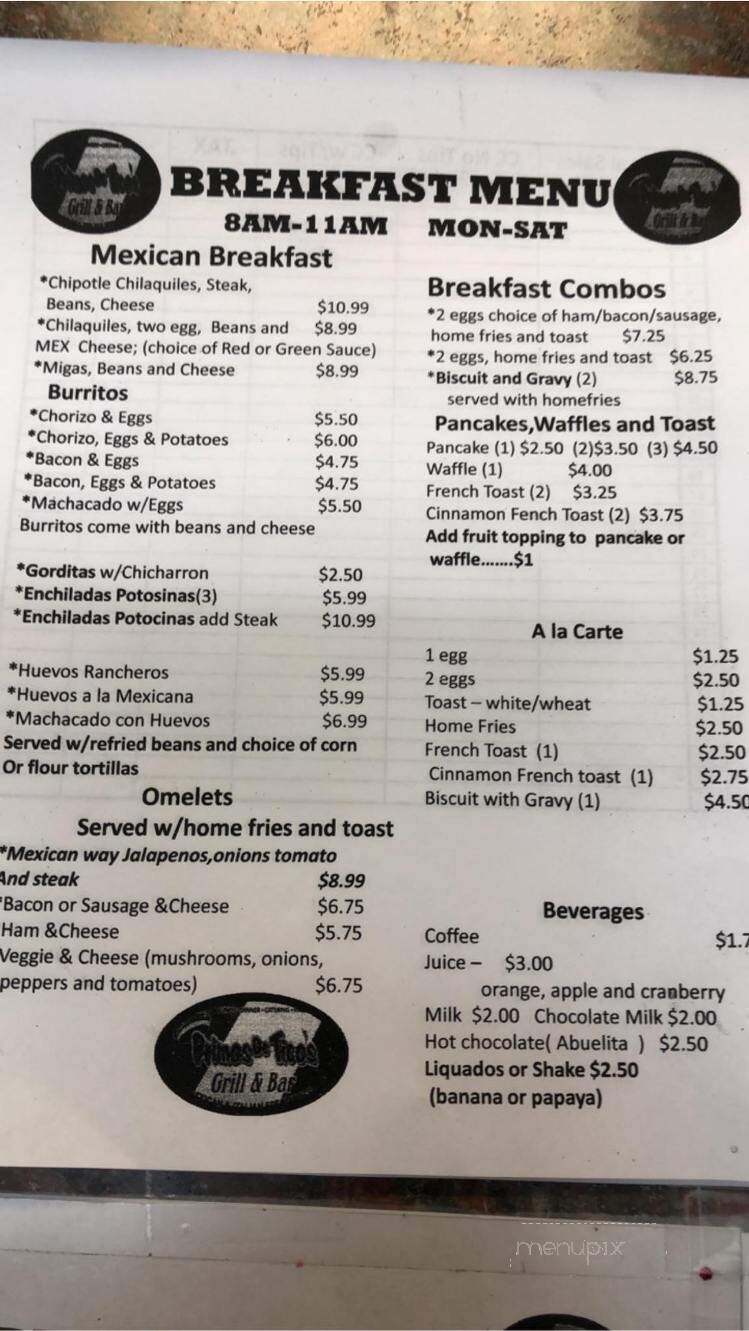 Tico's Mex Mex Grill - Great Bend, NY menu_pic