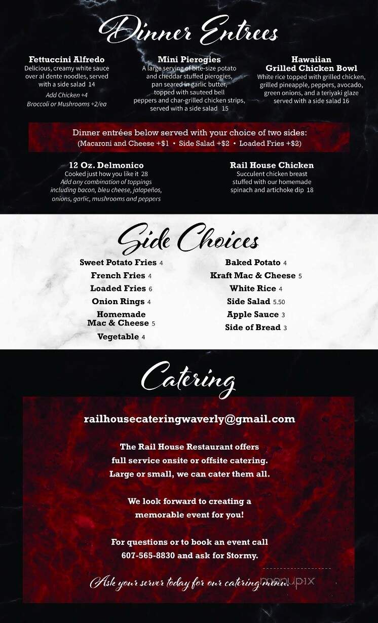 Rail House Restaurant & Tap Room - Waverly, NY menu_pic