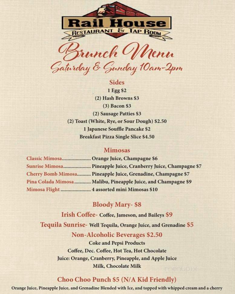 Rail House Restaurant & Tap Room - Waverly, NY menu_pic